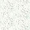 Grandeco Scandi Sprig Wallpaper - Grey & Teal