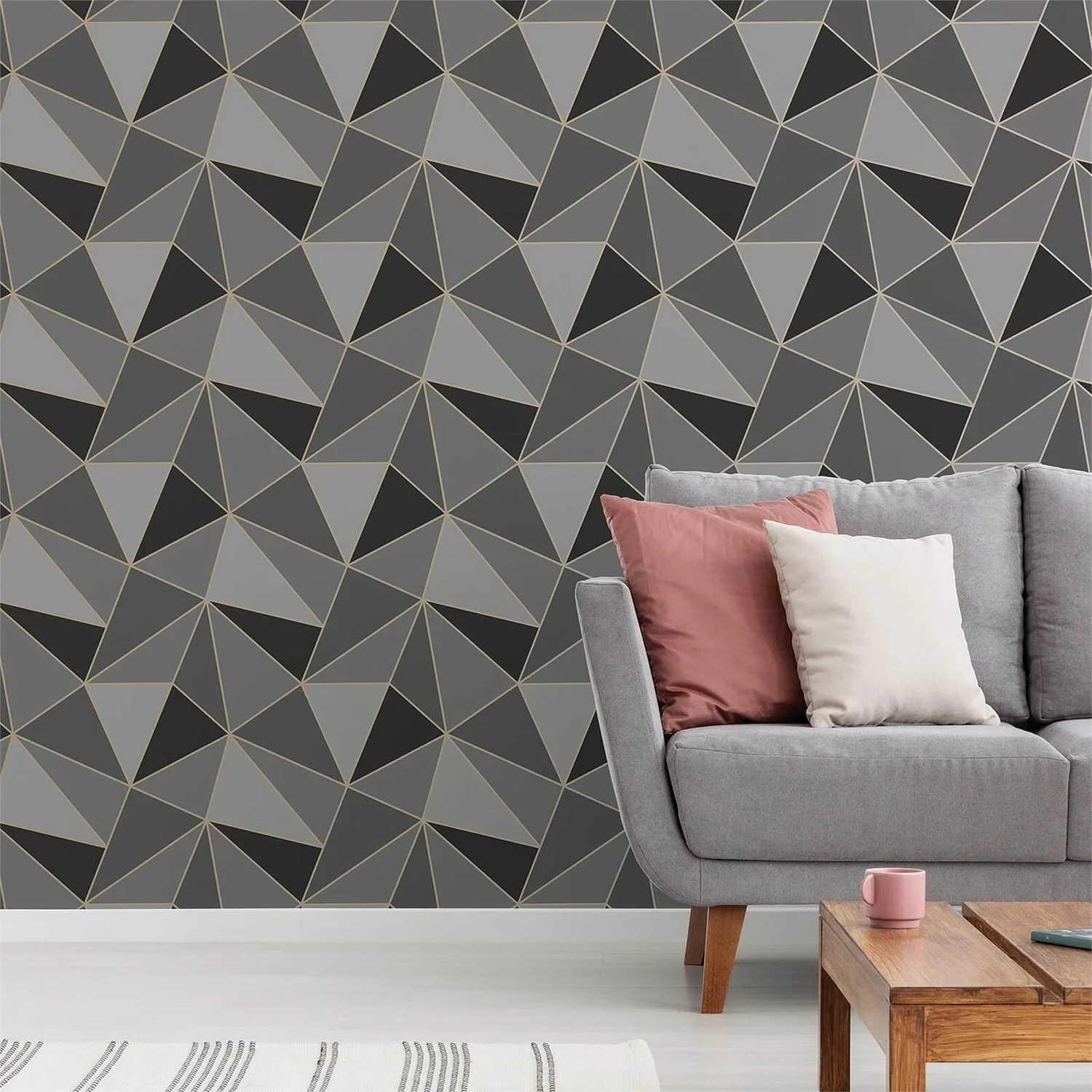 Fresco Apex Geometric Wallpaper - Charcoal & Rose Gold Fresco Apex Geometric Wallpaper - Charcoal & Rose Gold -Famous Wallpaper Store 12835990 9704833201668238