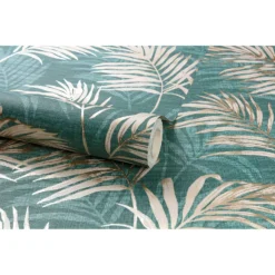 Grandeco Lounge Palm Teal Wallpaper -Famous Wallpaper Store 12839838 1854875695520261