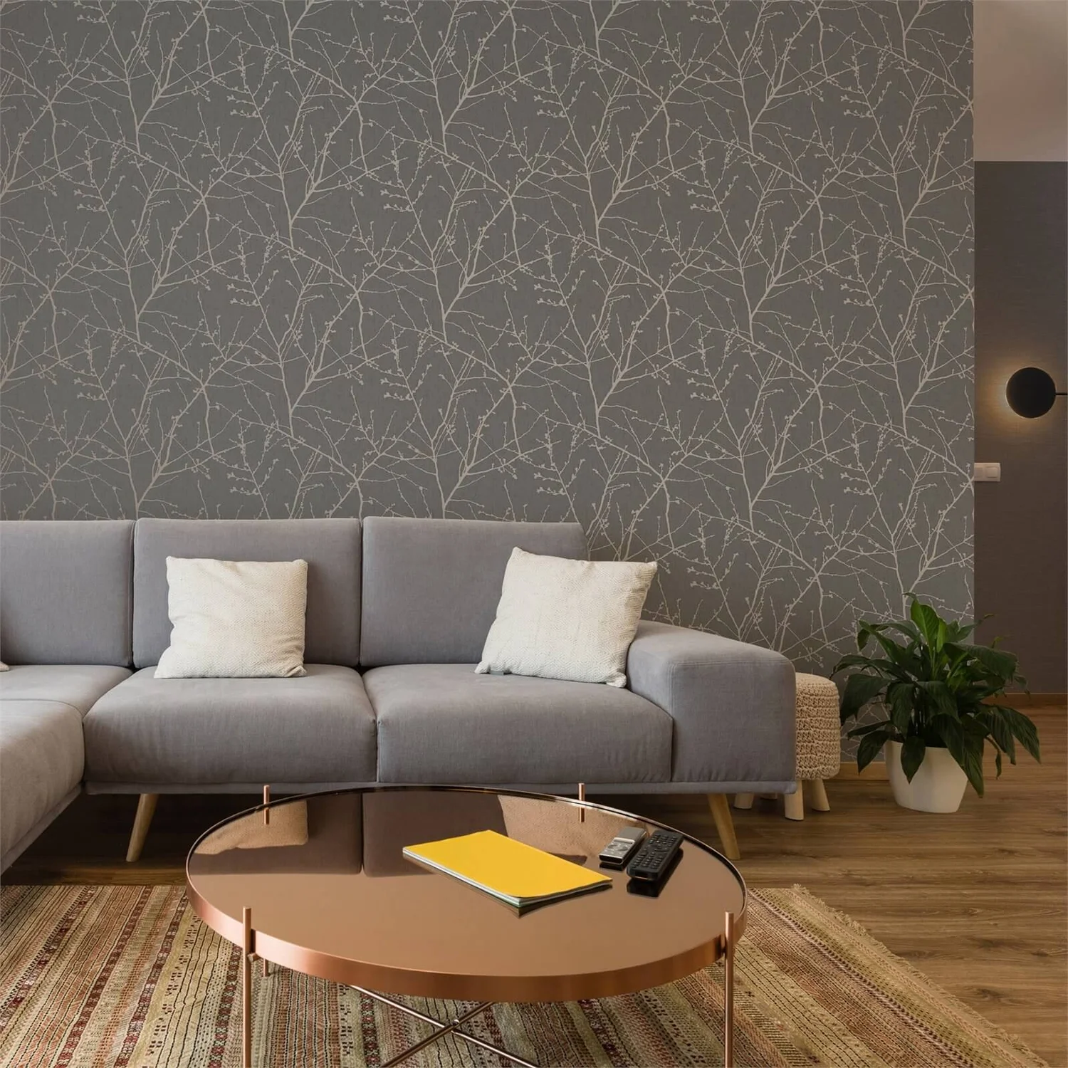 Superfresco Easy Paste the Wall Innocence Wallpaper - Charcoal And Copper Superfresco Easy Paste The Wall Innocence Wallpaper - Charcoal And Copper -Famous Wallpaper Store 12841527 1764833226965660