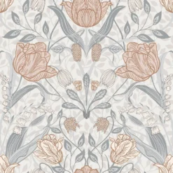 Galerie Tulip Damask Beige A4 Wallpaper Sample