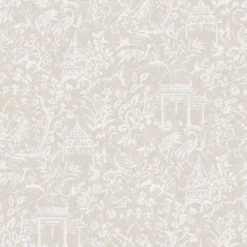 Galerie Chinese Toile Beige A4 Wallpaper Sample