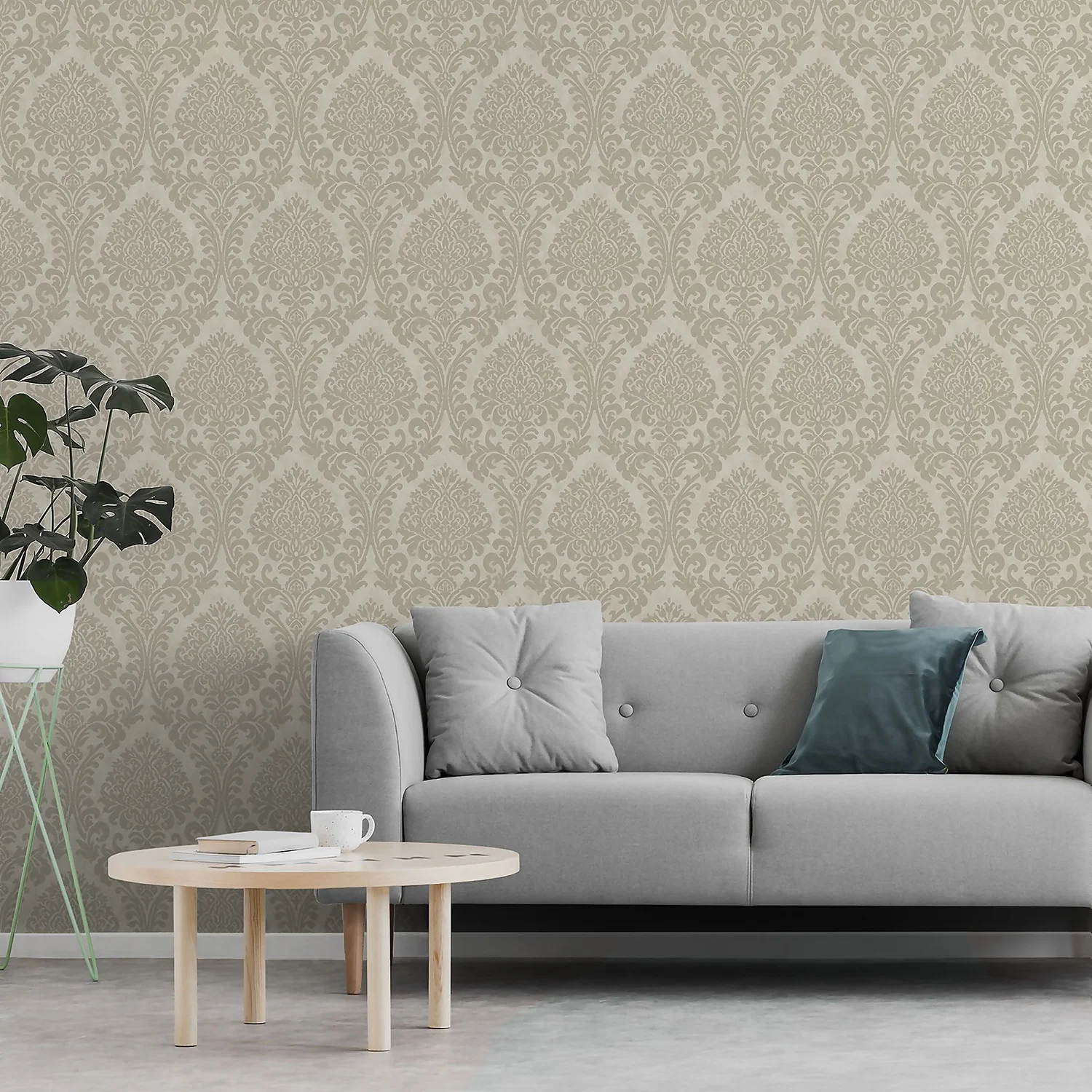 Grandeco Chenille Damask Cream Textured Mid Sheen Wallpaper Grandeco Chenille Damask Cream Textured Mid Sheen Wallpaper -Famous Wallpaper Store 13980234 9455000057464968