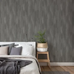 Grandeco Fabric Plain Charcoal Textured Matt Wallpaper -Famous Wallpaper Store 13980248 8314998777340455