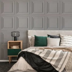 Fresco Wood Panelling Grey Wallpaper -Famous Wallpaper Store 13991819 8055003725273266