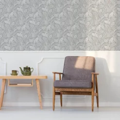 Fresco Artisan Leaf Grey Wallpaper -Famous Wallpaper Store 13991879 9315003723178162