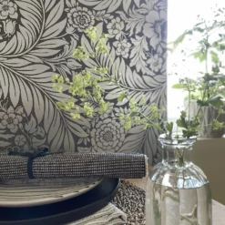 Belgravia Decor Florence Leaf Charcoal Wallpaper -Famous Wallpaper Store 14570133 7925045677917348